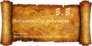 Borvendég Bernarda névjegykártya